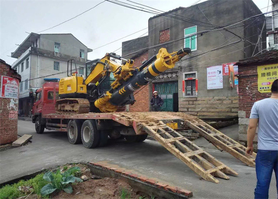 KR50 Ekskavatör Sondaj Rig Taşınabilir Sondaj Kazık Burgu Paletli Temel