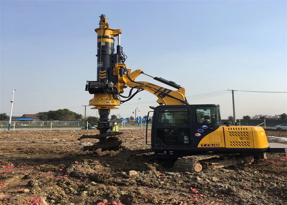Temel 10m Derinlik 220KN Mini Ekskavatör Kazık Sürücüsü Küçük Kazık Rig 34.3mpa